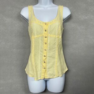 VTG Y2K Top Women's S Butter Yellow Sleeveless Charlotte Russe Coquette Cute